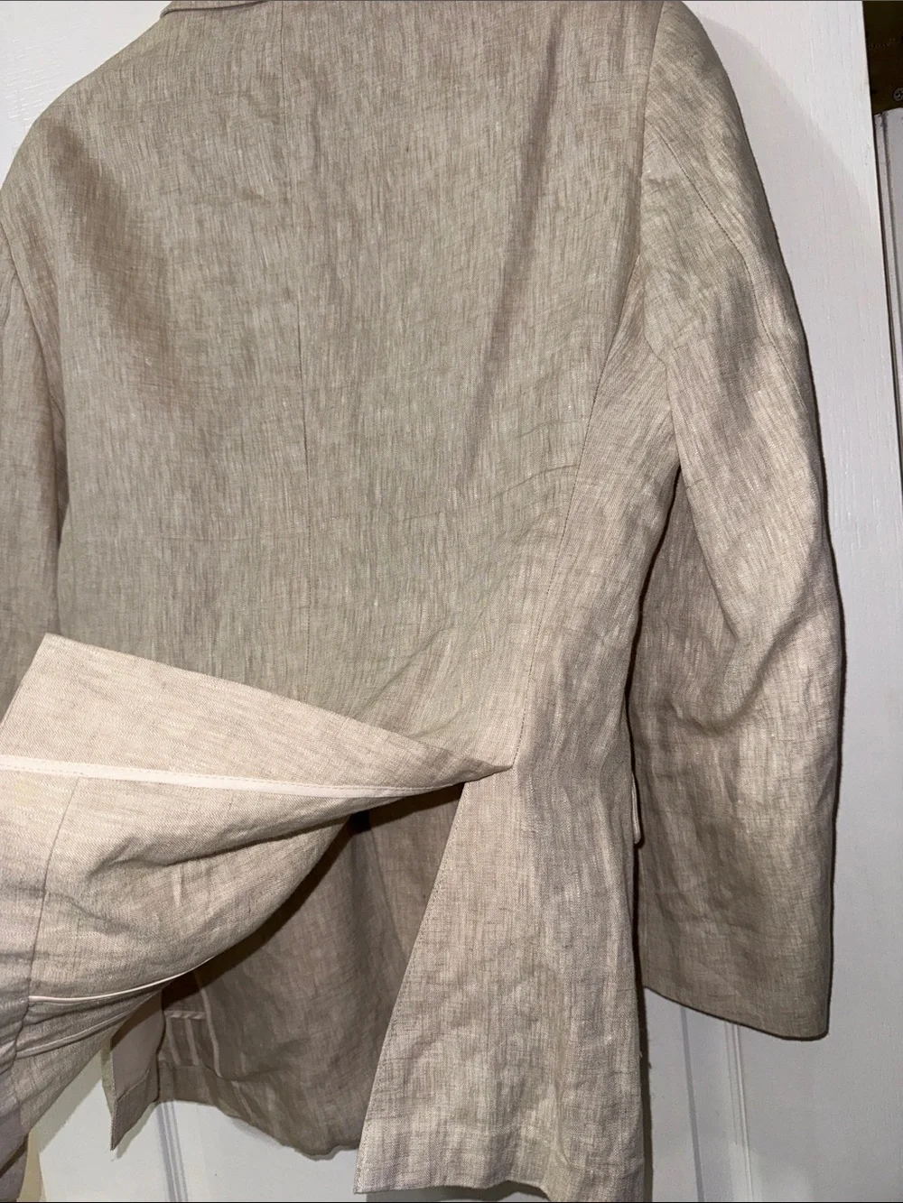 HASPEL Men's Linen Blazer in Natural Beige 46R